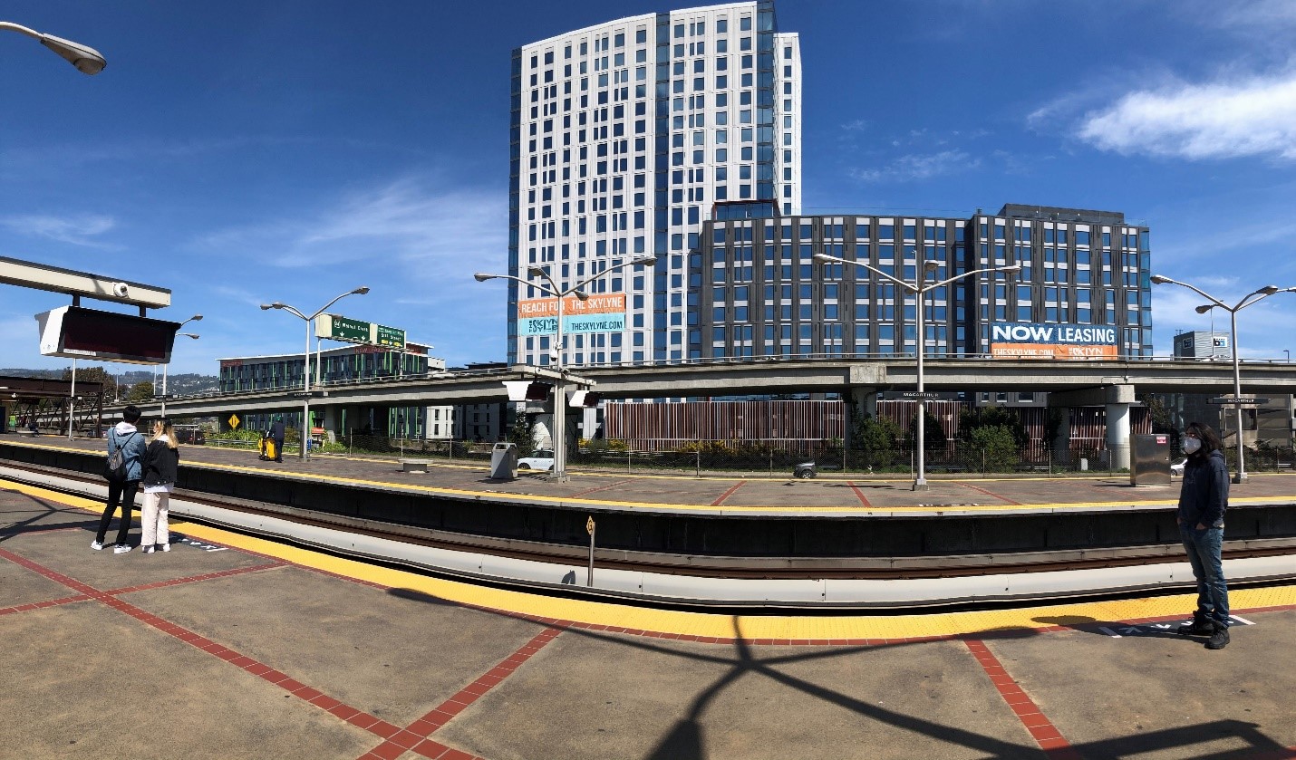 MacArthur TOD, seen from MacArthur Station platform