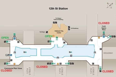 12th Street Oakland Station entrance closure