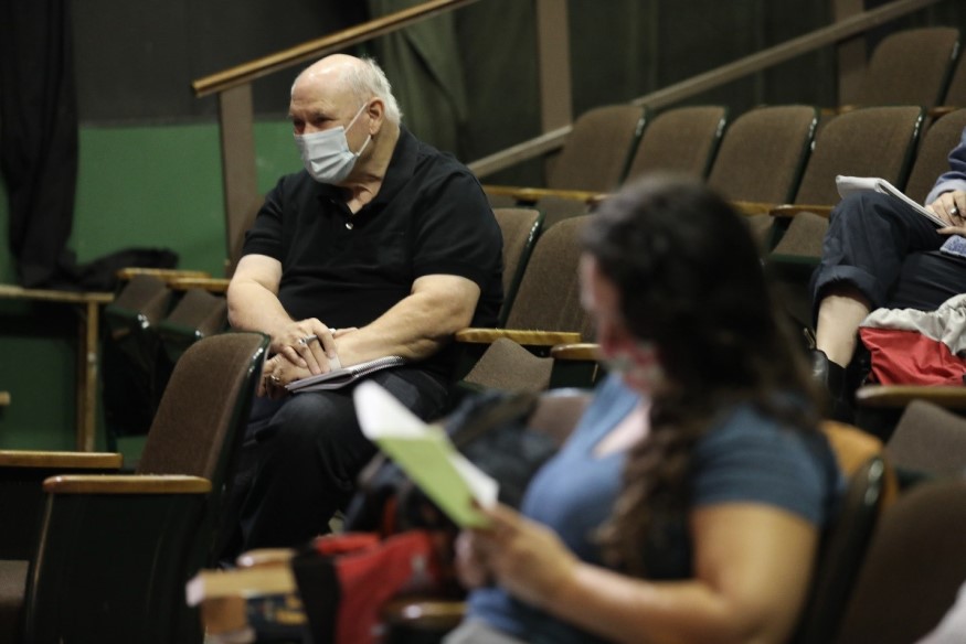 Director Craig Cummins in rehearsals for “2 Across” at Pacifica Spindrift Players. 