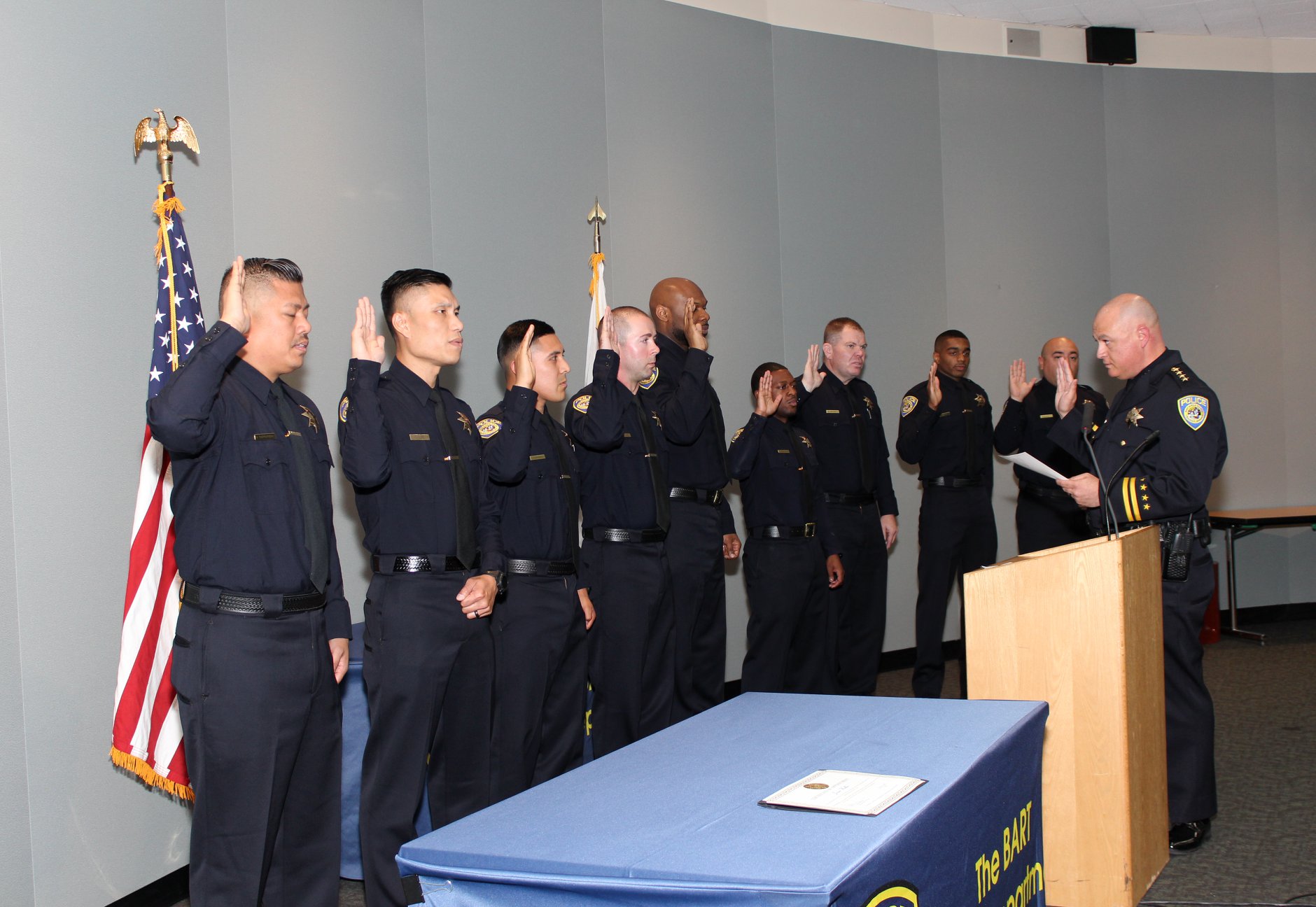 Interim Chief Ed Alvarez swears in police officers