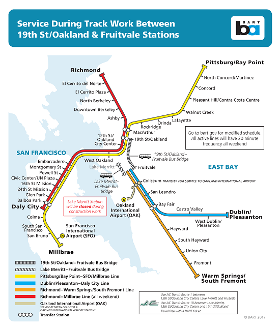 Map of Labor Day weekend service