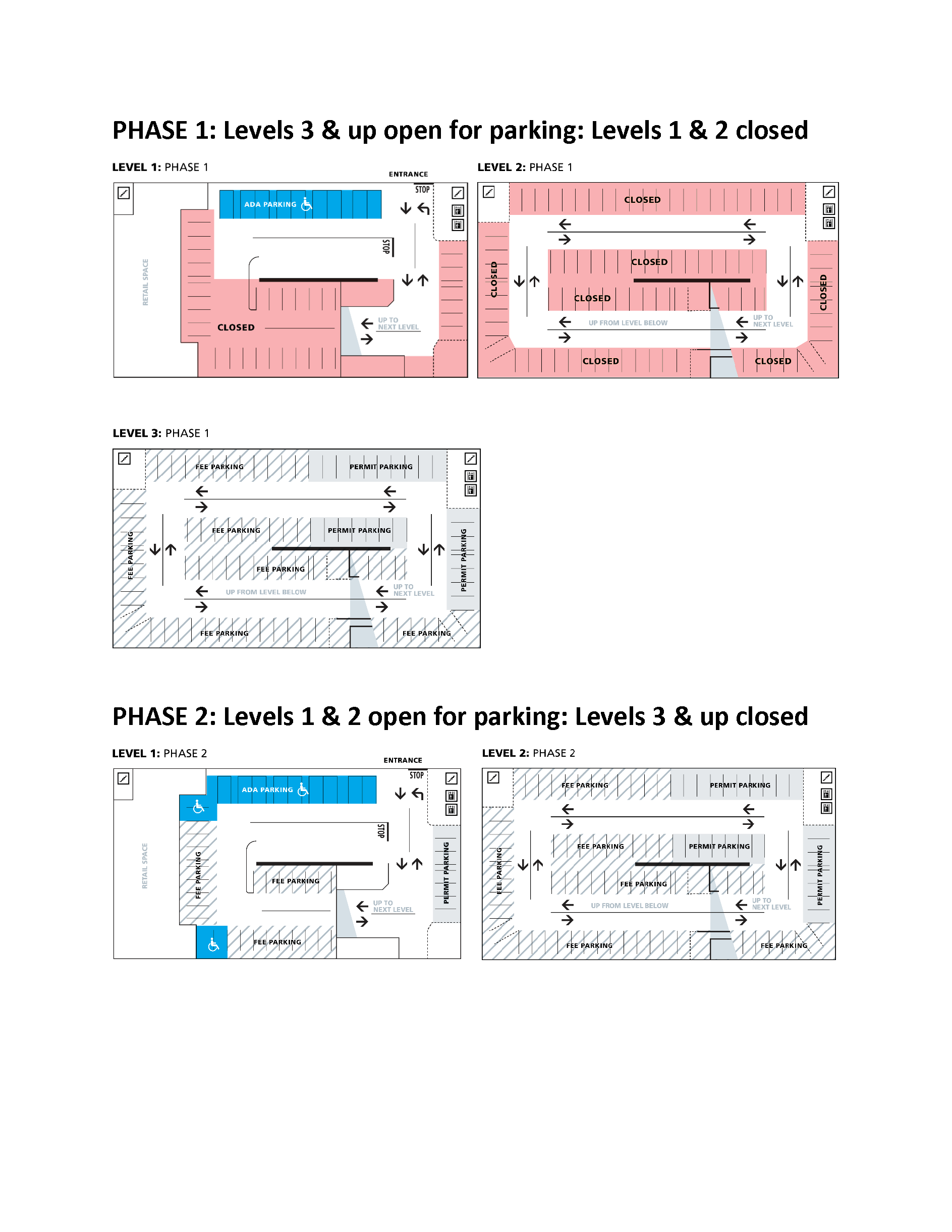 MacArthur garage lighting closure maps