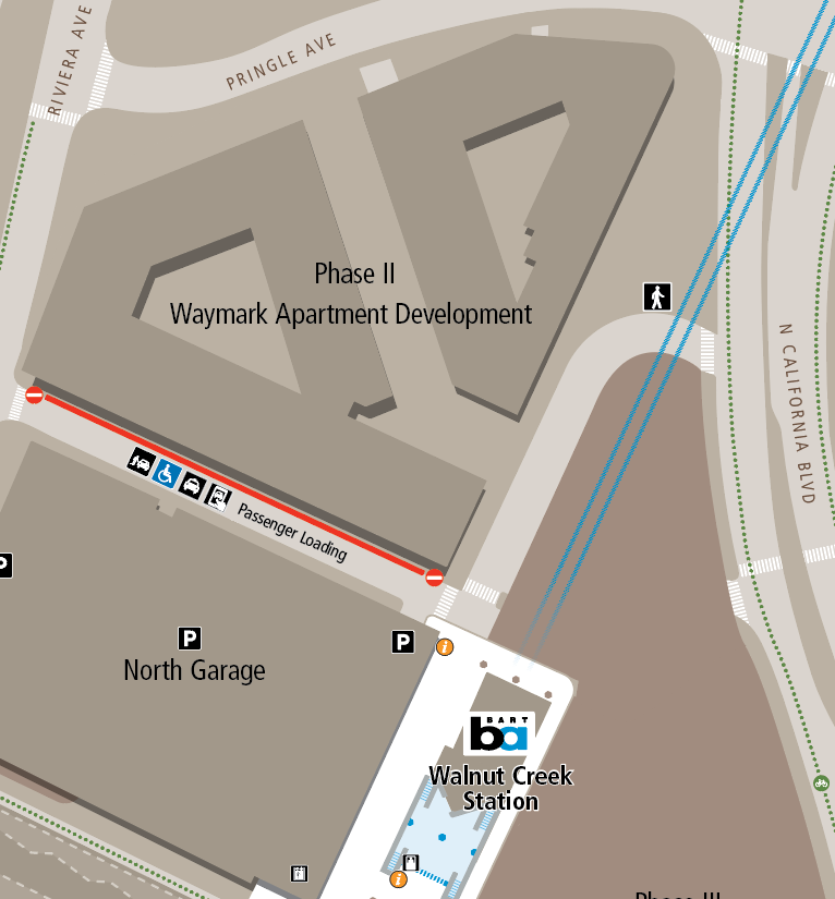 Walnut Creek Station passenger loading work map