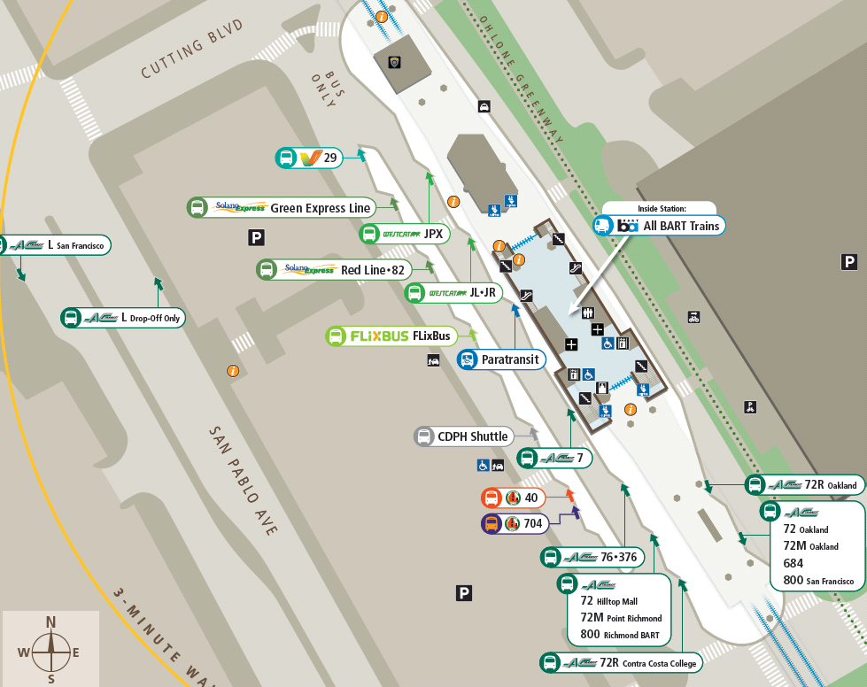 New El Cerrito del Norte bus stop map