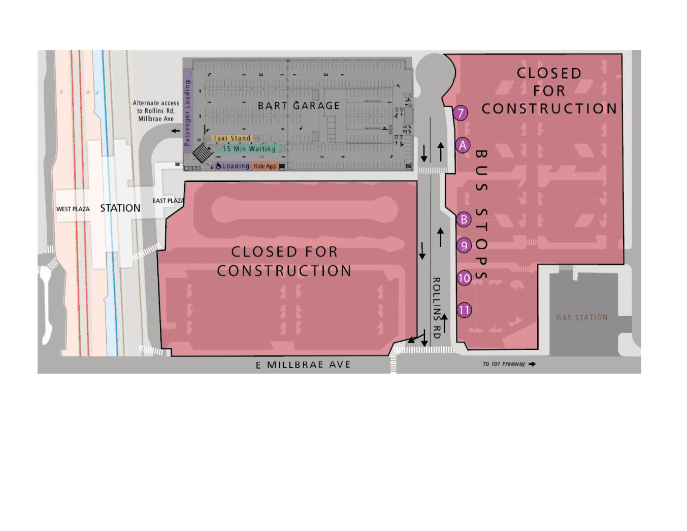 Passenger bulletin-changes to Rollins Road and shuttle stops