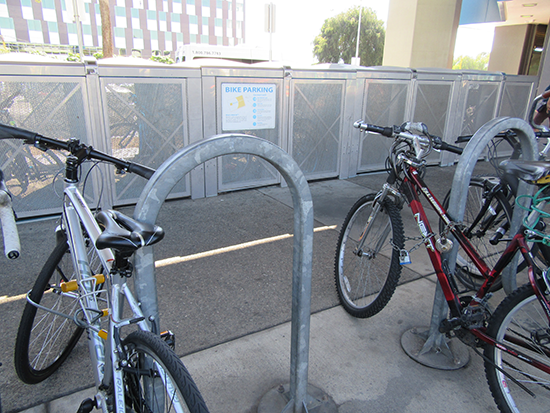 e-lockers and bike racks