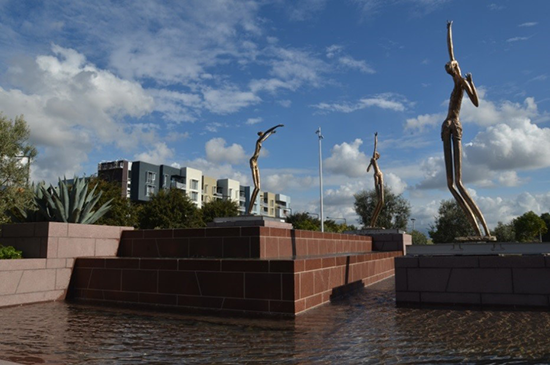 Fountain in the plaza center