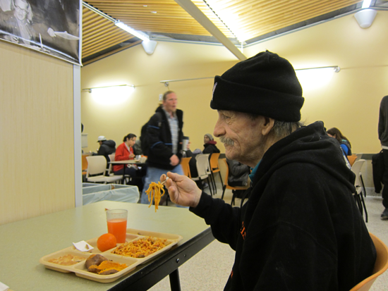 Hanna eats lunch at St. Anthony's