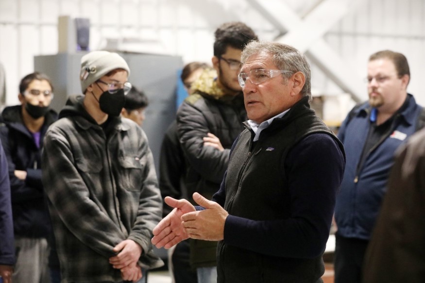 Richard Severo, Assistant Chief Mechanical Officer, with students from Mission Valley ROP during a tour of Hayward Maintenance C