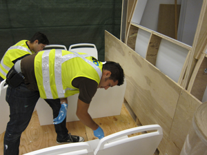 workers paint seats