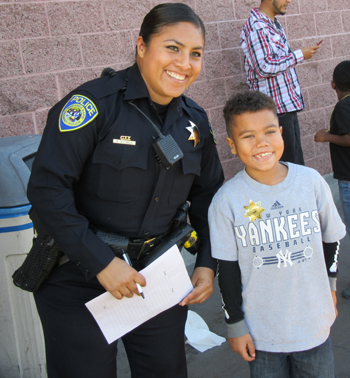 Officer MarySol Castaneda and shopper