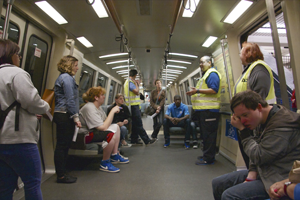 participants learn about the inside of the train car