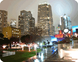 Yerba Buena Gardens at night