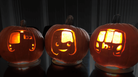 BART train pumpkins