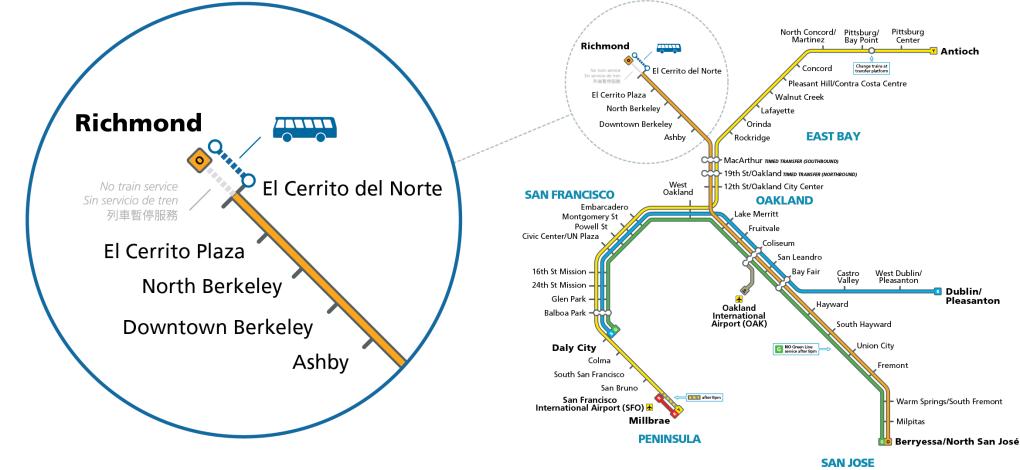 Richmond bus bridge map