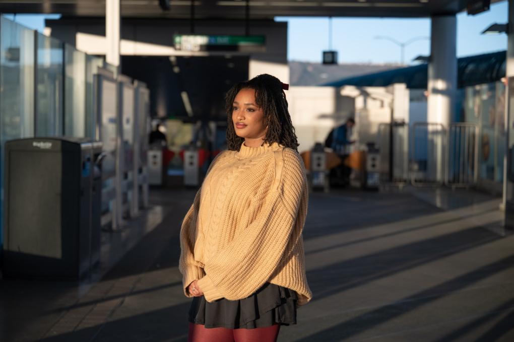 Erica Mitchell pictured at Coliseum Station.