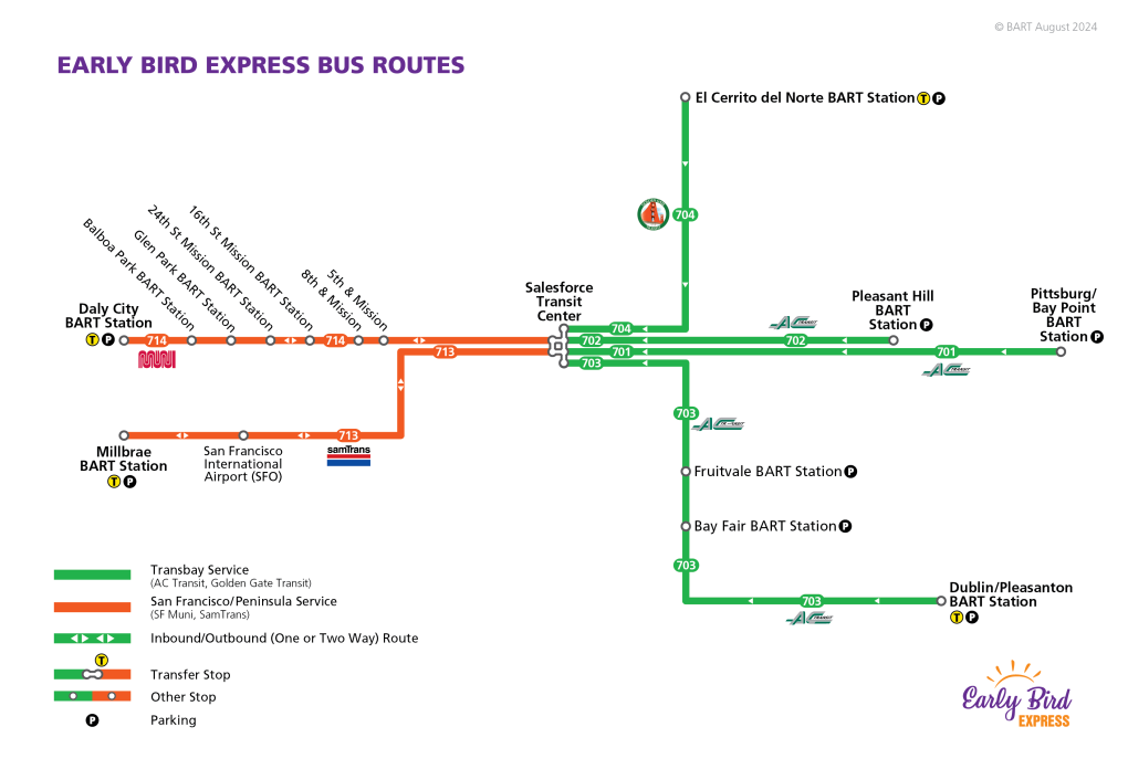 Early Bird Express Map August 2024