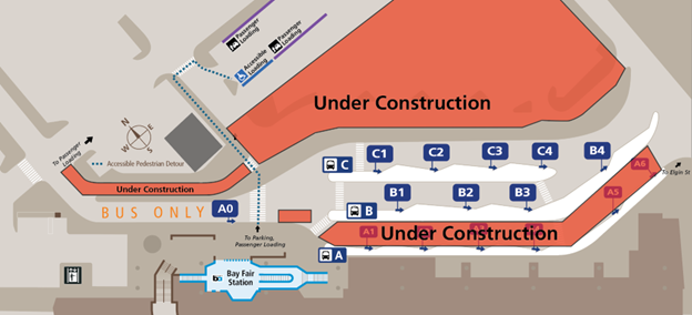 Bay Fair temporary bus zone changes August 3 and 4