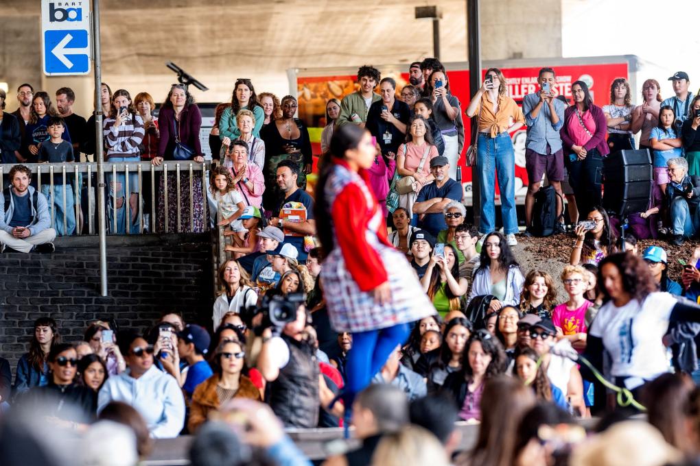 Scenes from BART's Paper Ticket Fashion Show