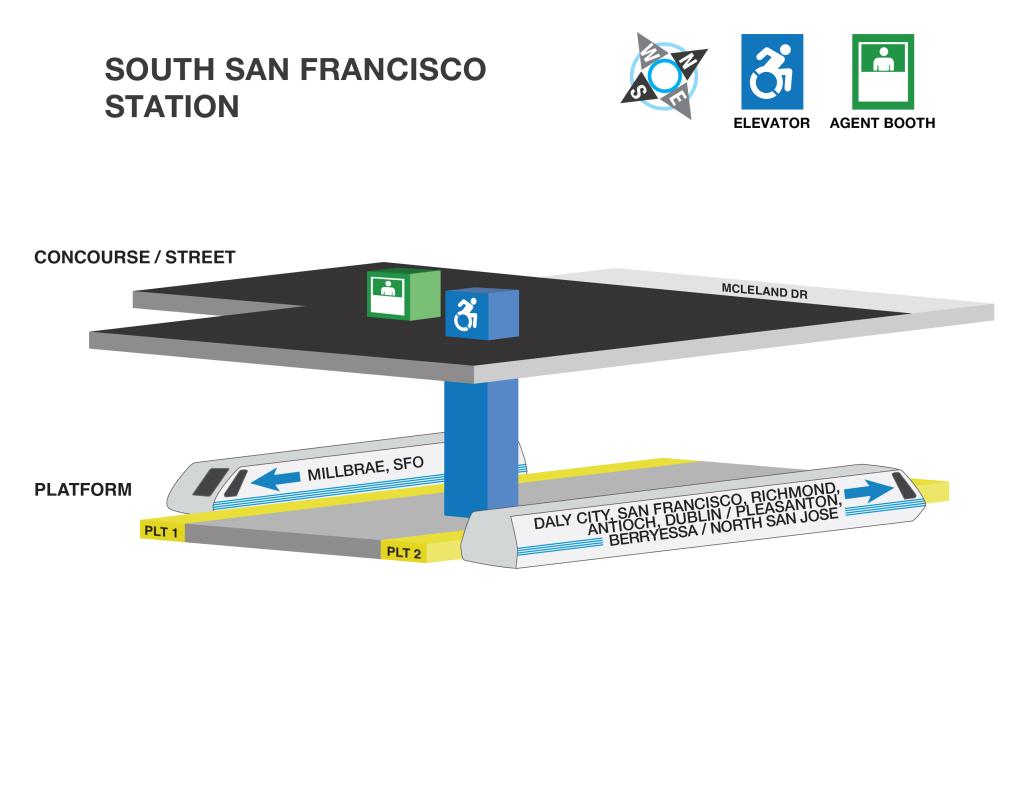 Image displaying elevator locations and station agent booths